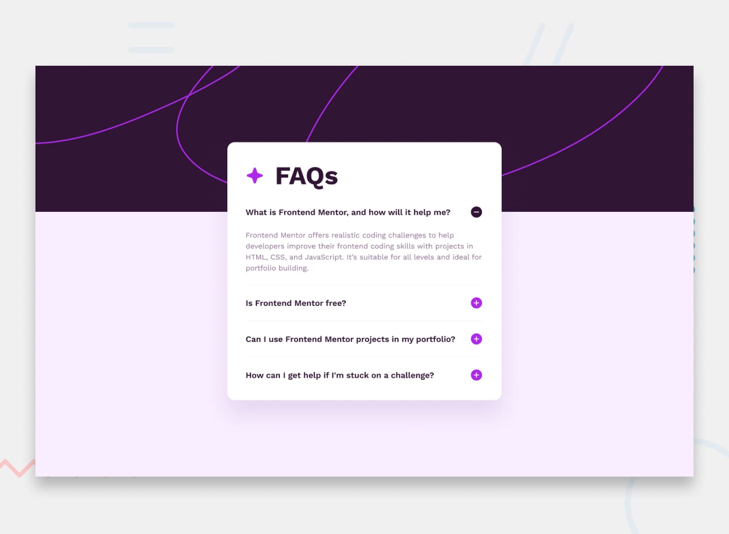 FAQ accordion
